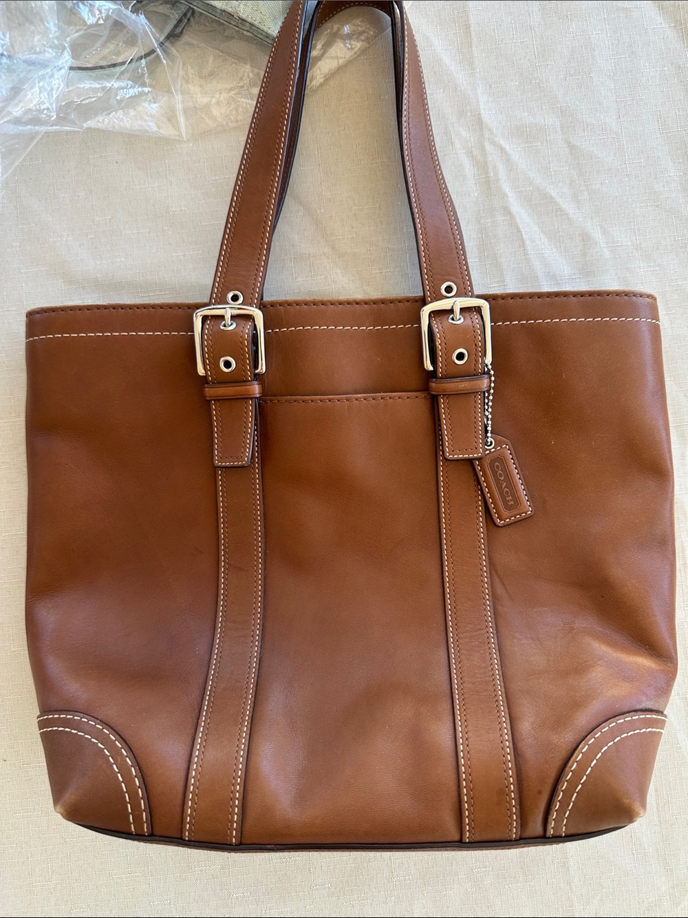 Coach Brown Leather hamptons Tote Bag